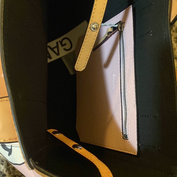 Ganni Women's Pink Smiley Face Print Small Tote Bag - Picture 5 of 9